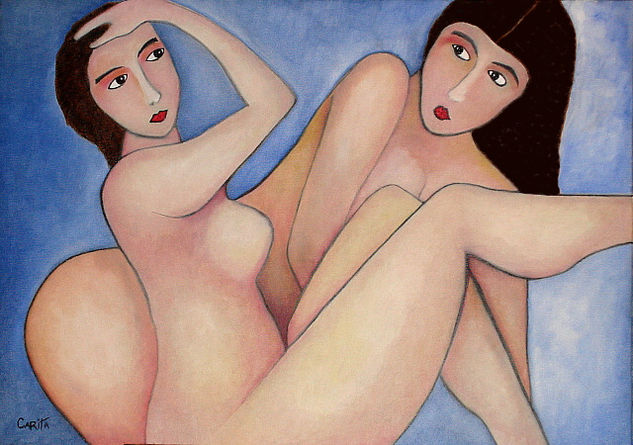 As Amantes Óleo Lienzo Desnudos