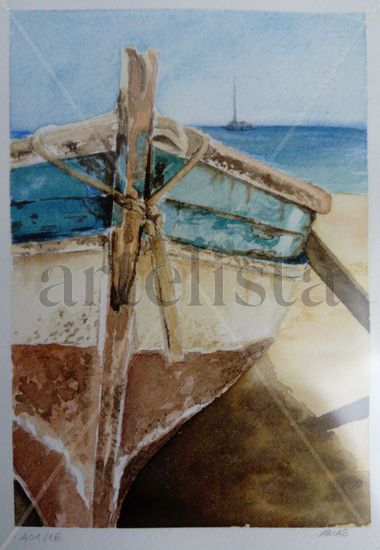 La barca II Watercolour Paper Marine Painting