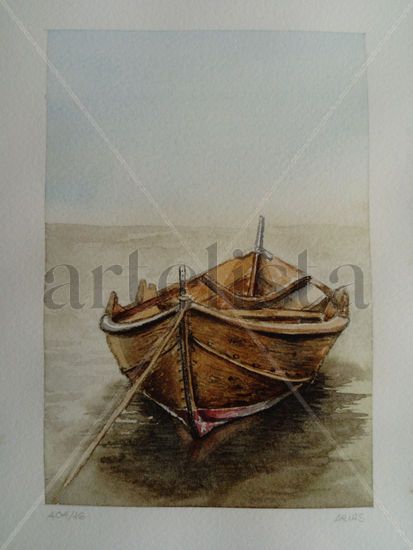 La barca III Watercolour Paper Marine Painting