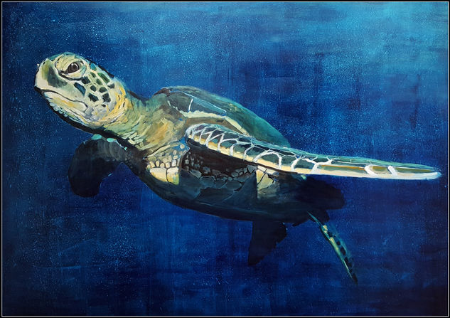 Tortuga marina Mixed media Canvas Animals