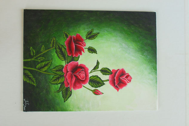 Pasión de Rosas Acrylic Canvas Floral Painting