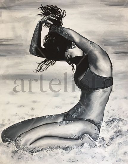 sand Acrylic Canvas Figure Painting