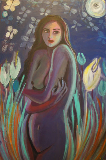 "Venus de Media Noche " Acrylic Canvas Nude Paintings