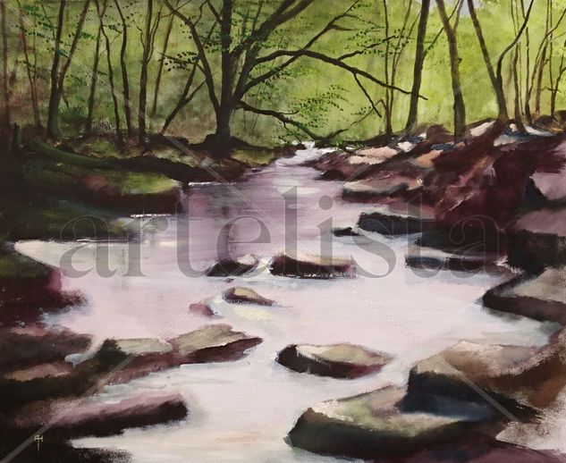 Woodland Stream Oil Canvas Landscaping