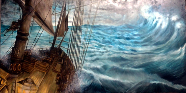 into the sea