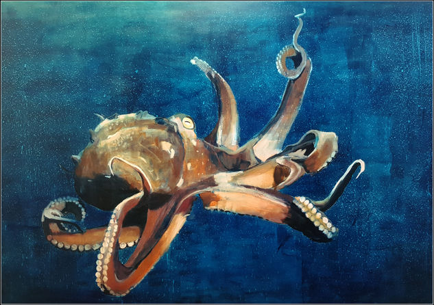 Pulpo Mixed media Canvas Animals