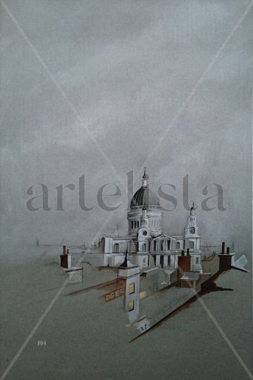 Catedral de San Paul, Londres, Saint Paul'sCathedral, London, Pastel Paper Landscaping