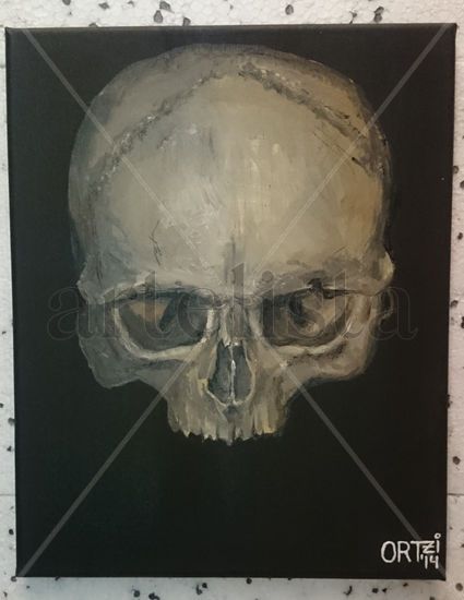 Calavera de Descartes Oil Canvas Portrait