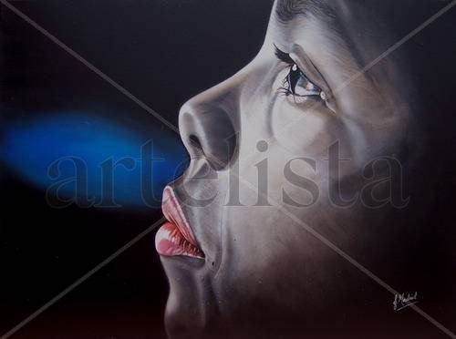 Triste mirada II Oil Canvas Portrait