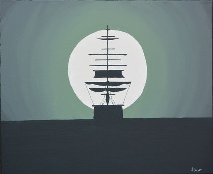 Barco bajo la luna