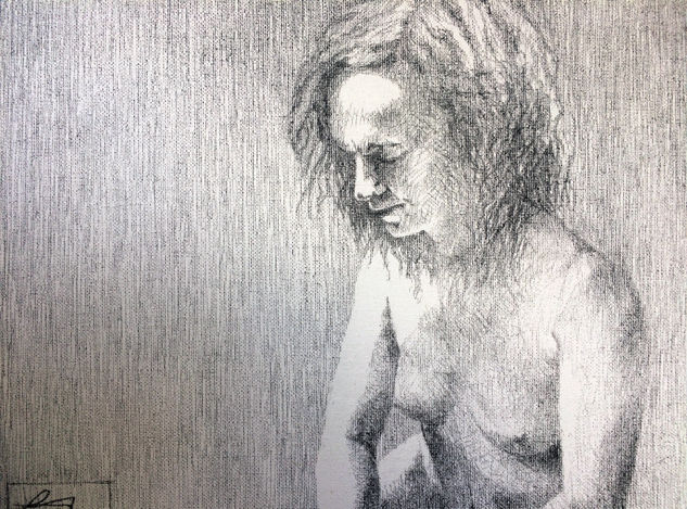 Mujer en penumbras Charcoal