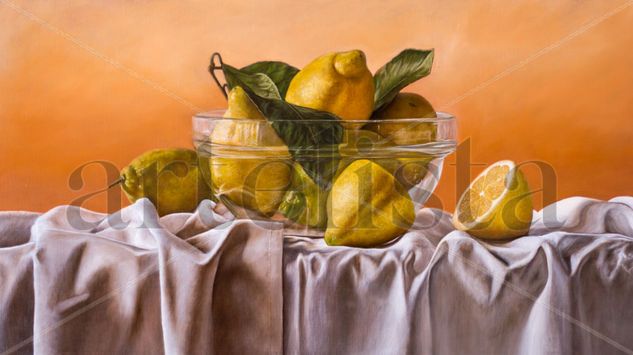 Cuenco con limones Oil Canvas Still Life Paintings