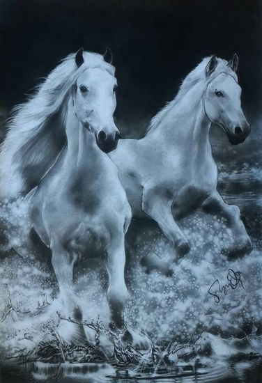 Horses Charcoal