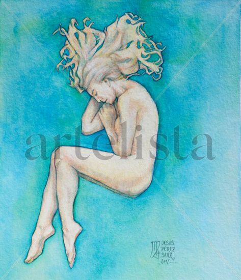 Ensoñadora Watercolour Paper Figure Painting