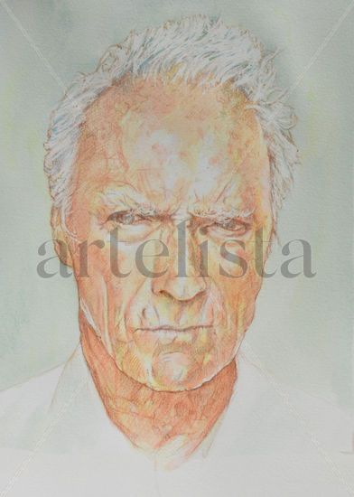 Clint. Watercolour Paper Portrait