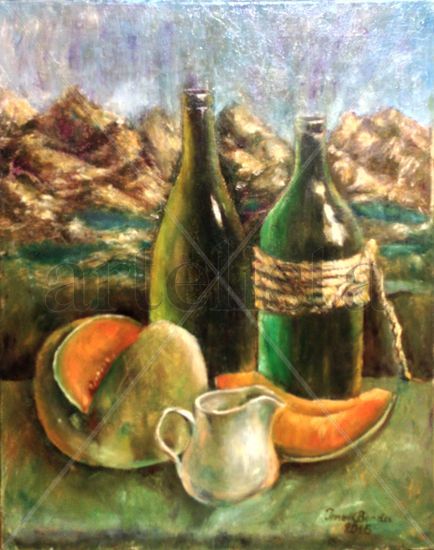 Bodegon con el melon Oil Canvas Still Life Paintings