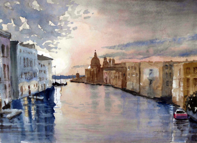 AMANECE EN EL GRAN CANAL Watercolour Paper Landscaping