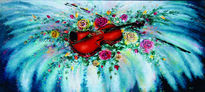 Violin con Flores