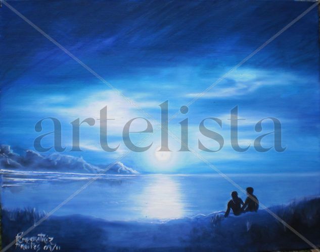 Nocturno de los amantes Oil Canvas Landscaping