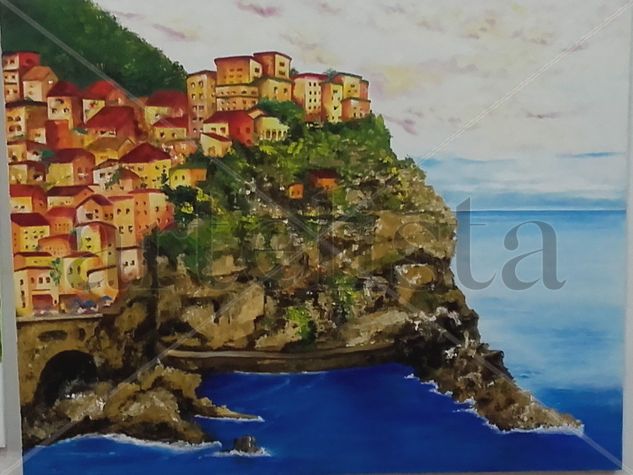 costa Amalfi Oil Canvas Marine Painting