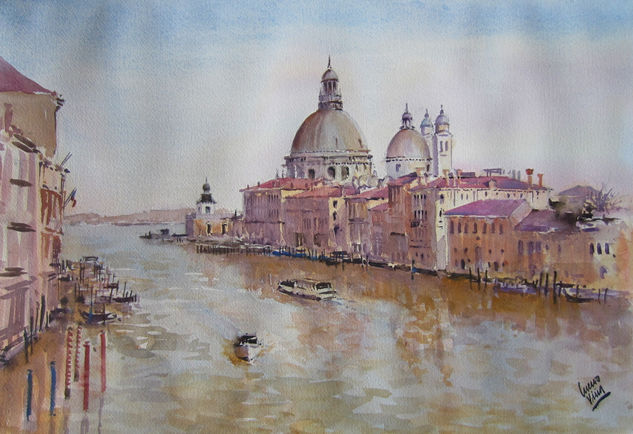 Gran Canal-Venecia Acuarela Papel Paisaje