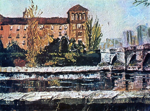 Puente de san Marcos León Oil Canvas Landscaping