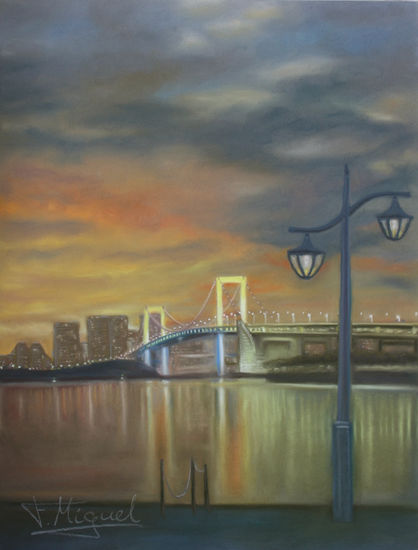 Rainbow bridge Pastel Paper Landscaping