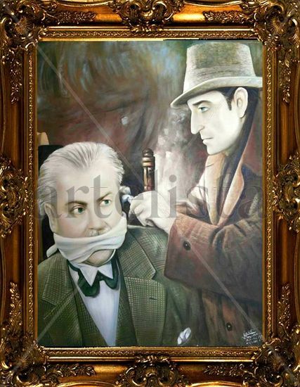 Pasaje de Sherlock Holmes Oil Canvas Portrait