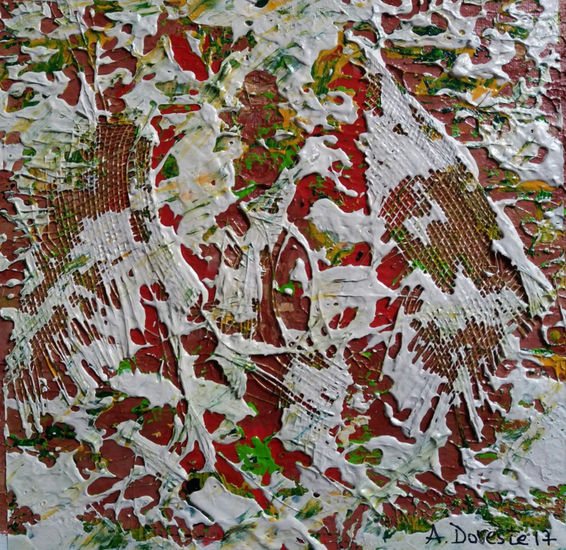 Texturas en rojo y blanco Media Mixta Papel Otros