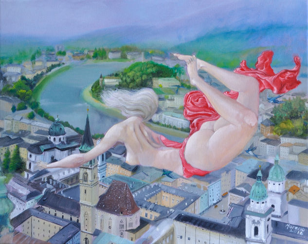 El cielo sobre Salzburgo Óleo Tela Desnudos