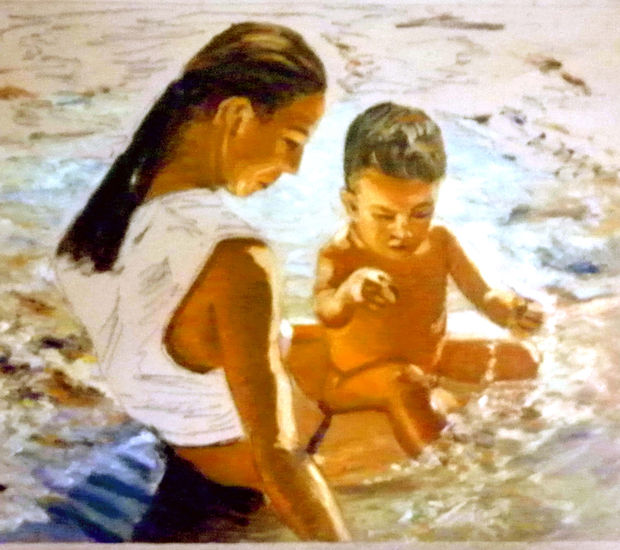 En el Rio Oil Canvas Figure Painting