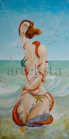 La sirena Oil Canvas Marine Painting