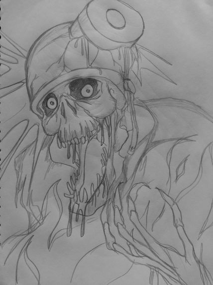 Skull on fire