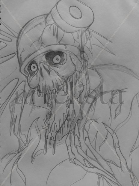 Skull on fire