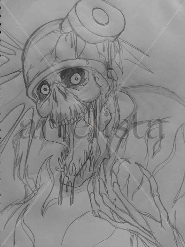 Skull on fire