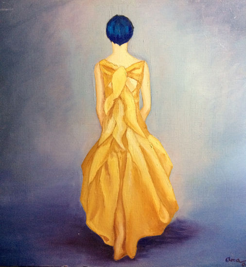 Bailarina Oil Panel Figure Painting