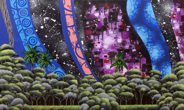 Noche estrellada 3 Acrylic Canvas Landscaping