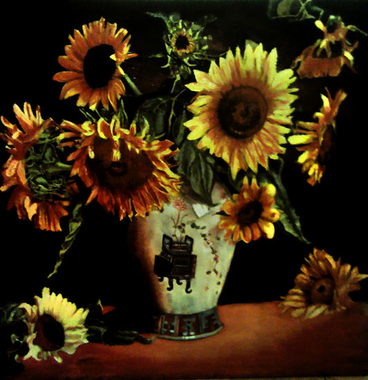 SUNFLOWERS Óleo Lienzo Floral