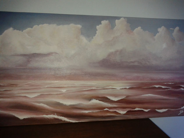 mar y nubes Acrylic Canvas Marine Painting