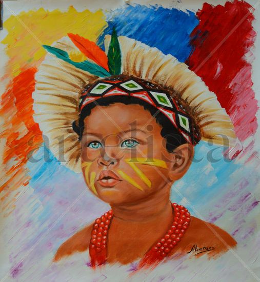 B.B. BRASIL VENDIDO Oil Textile Portrait