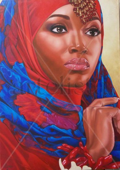 Beautiful Ramathulay Oil Canvas Portrait