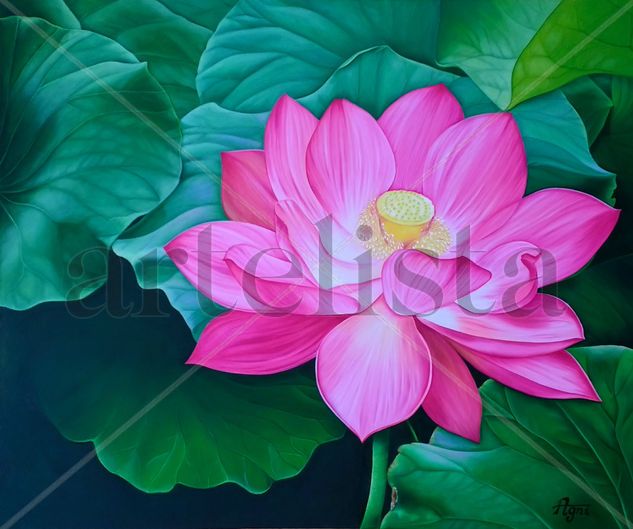 Lotus flower Oil Canvas Floral Painting