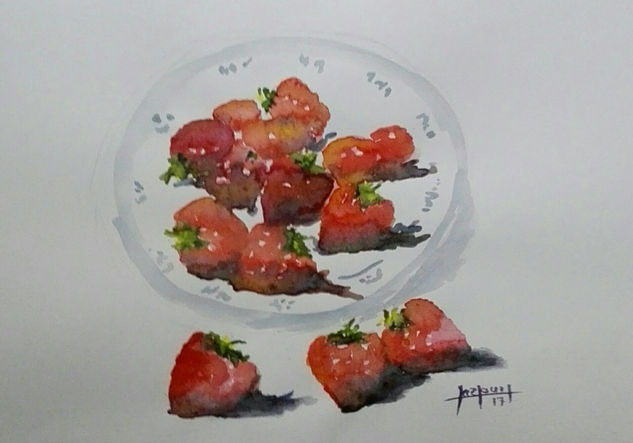 Fresas Watercolour Paper Still Life Paintings