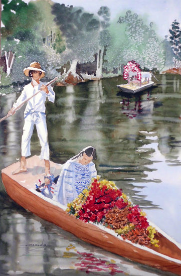 XOCHIMILCO ANTIGUO Watercolour Paper Landscaping