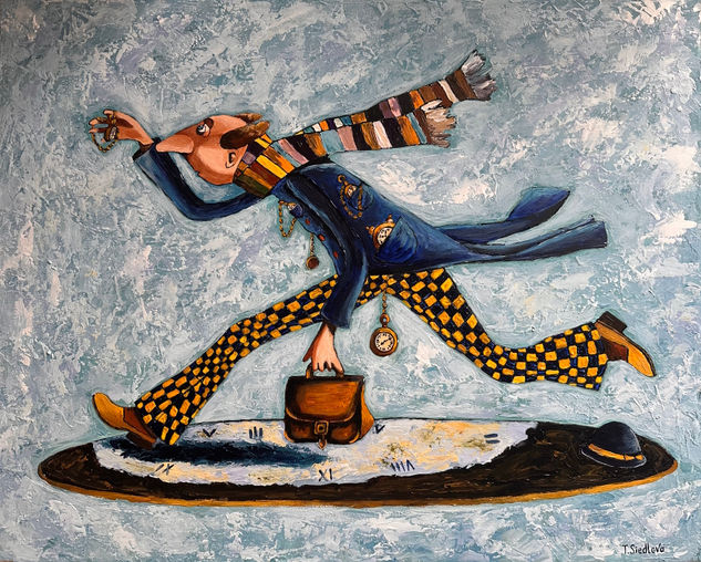 Life on the run. Oil Canvas Portrait