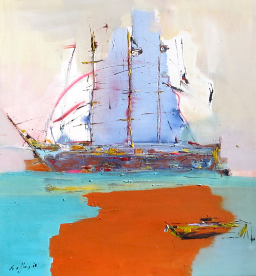 Majestuosidad Mixed media Canvas Marine Painting