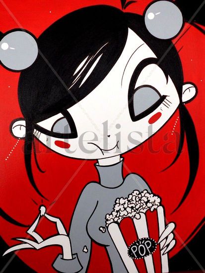 Popcorn girl Acrylic Canvas Others