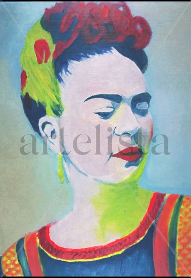 Mexican Divas - FRIDA Oil Canvas Portrait