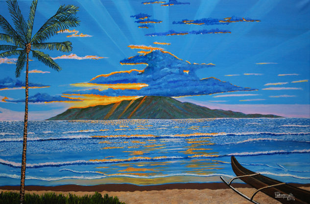 Atardecer Hawaiano Oil Canvas Landscaping