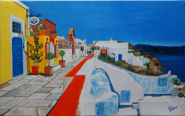 Santorini Oil Canvas Landscaping